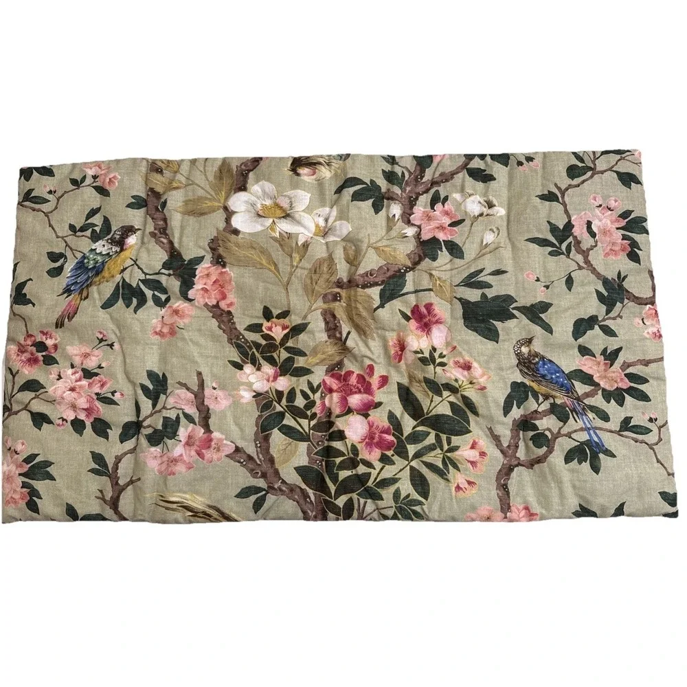 Pottery Barn Nola Songbird KING Sham (1) - Green Multi Birds Butterflies NEW
